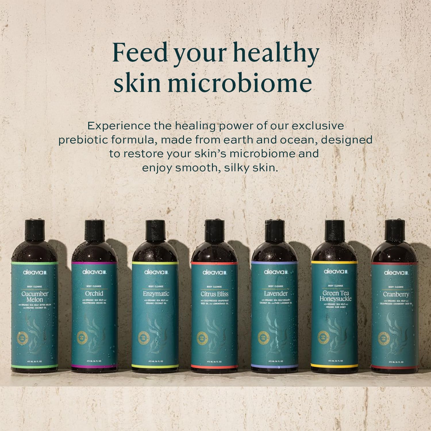 Aleavia Body Cleanse lather forming silky foam for refreshing daily wash.