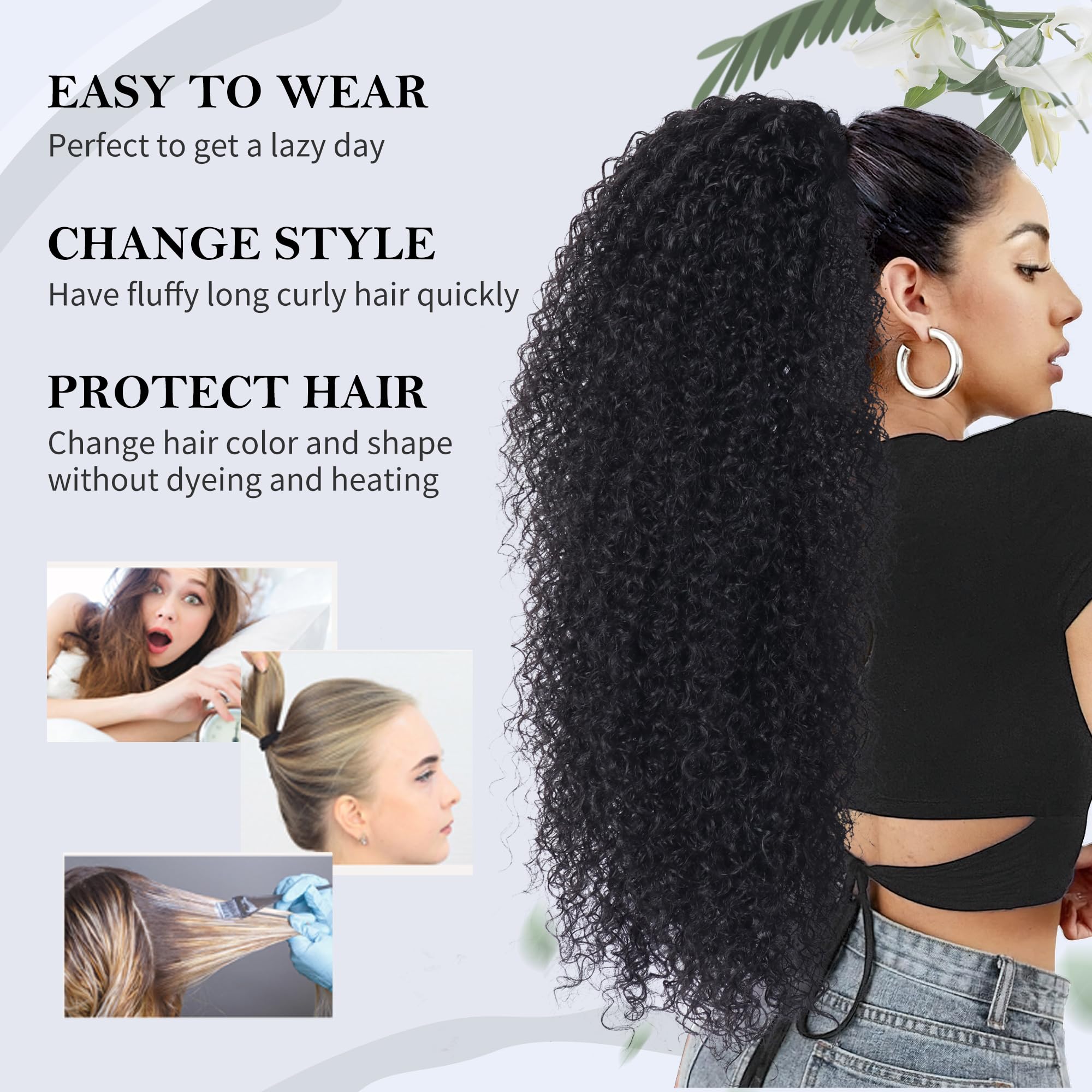 Alebery easy-wear drawstring ponytail enables quick, flawless hair updates.