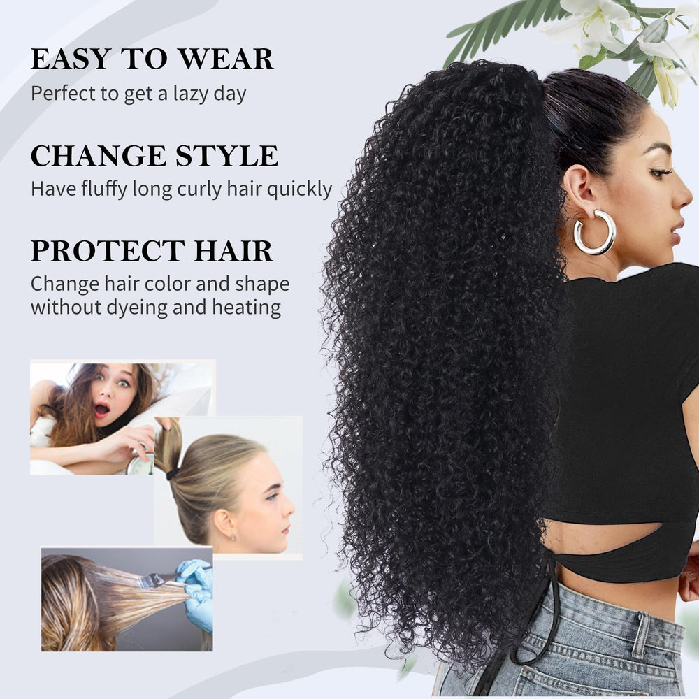 Alebery easy-wear drawstring ponytail enables quick, flawless hair updates.