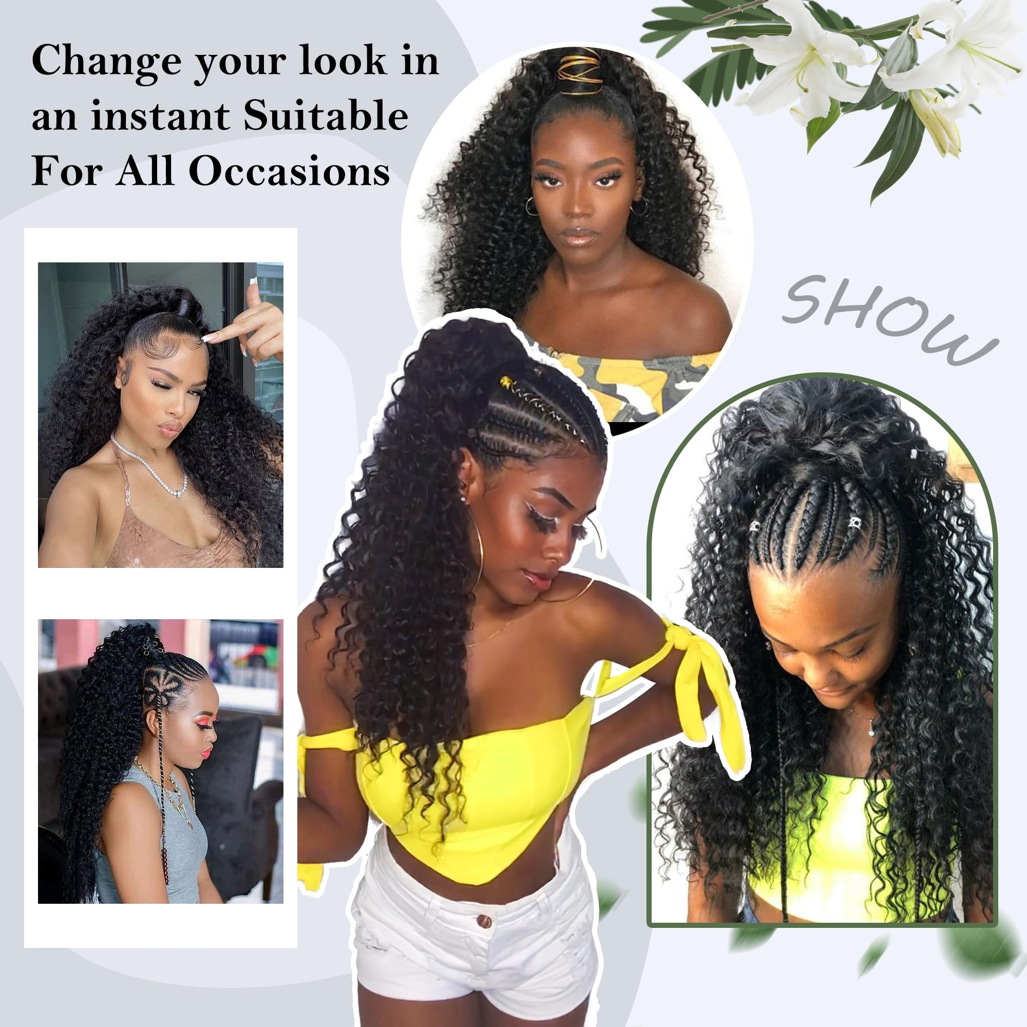 Alebery lightweight pony-tail extension provides comfortable daily styling.