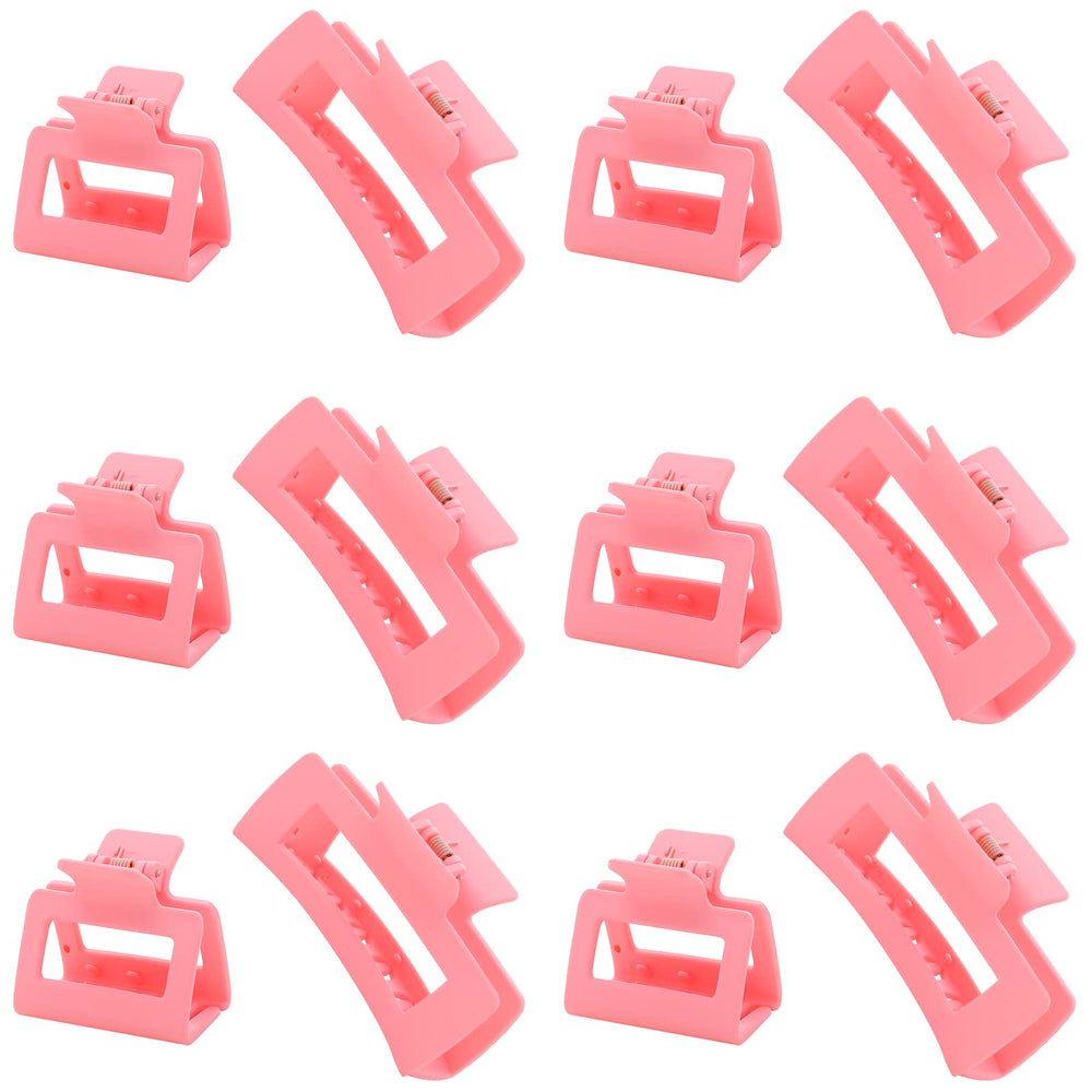 Alemaky 12-pack pink square claw clips overview for versatile styling.