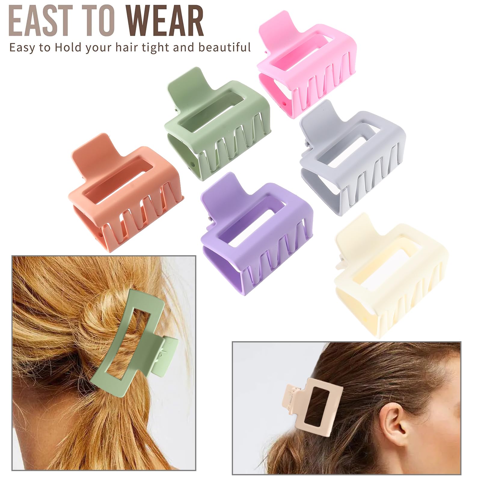 Alemaky colorful rectangle hair clips in assorted colors for outfits
