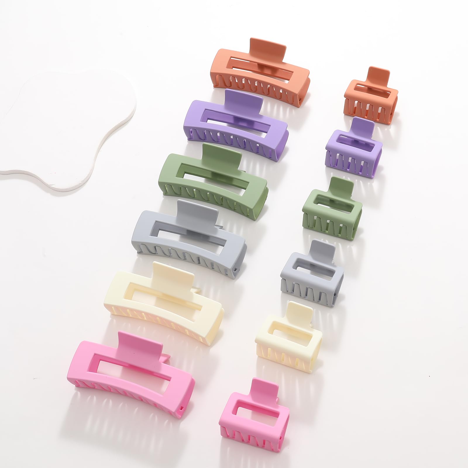 Alemaky rectangle hair clips durable plastic with matte coating