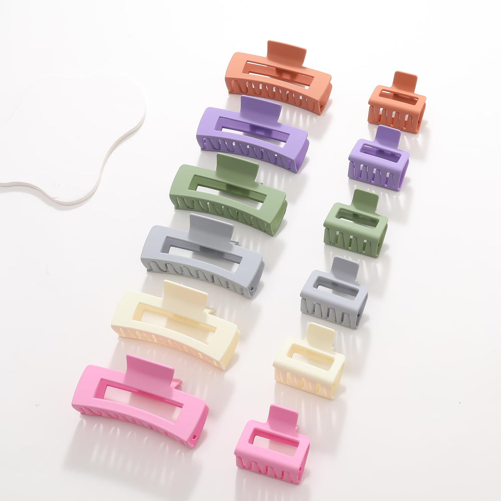 Alemaky rectangle hair clips durable plastic with matte coating