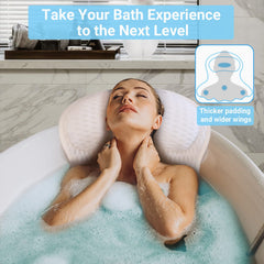 Aleponna bath pillow uses 4D air mesh for breathable, quick-drying comfort.