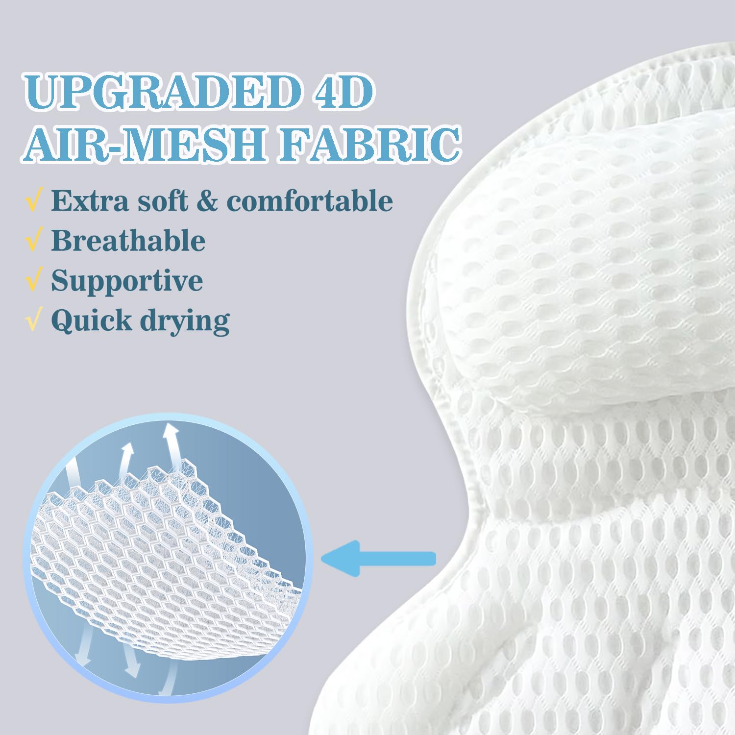 Aleponna bath pillow fits any tub size, ensuring versatile bath experiences.