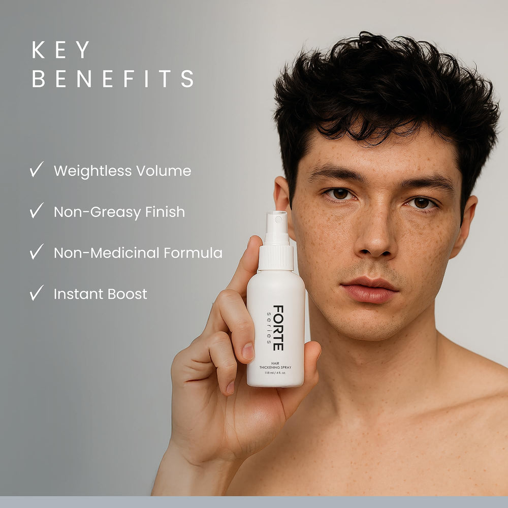 Alex Costa Forte Series hair volume before-after showing fuller look