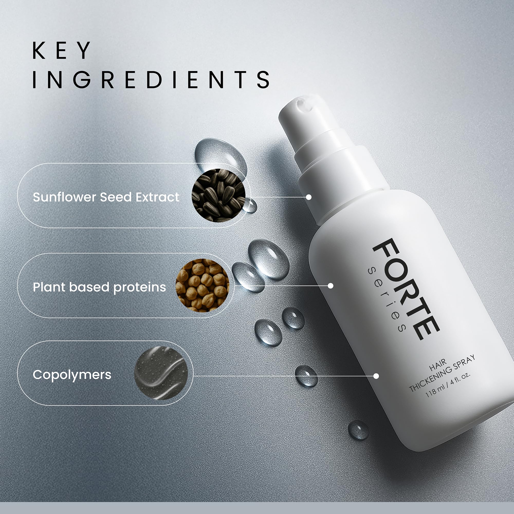 Alex Costa Forte Series texture-pump closeup illustrating easy dispensing