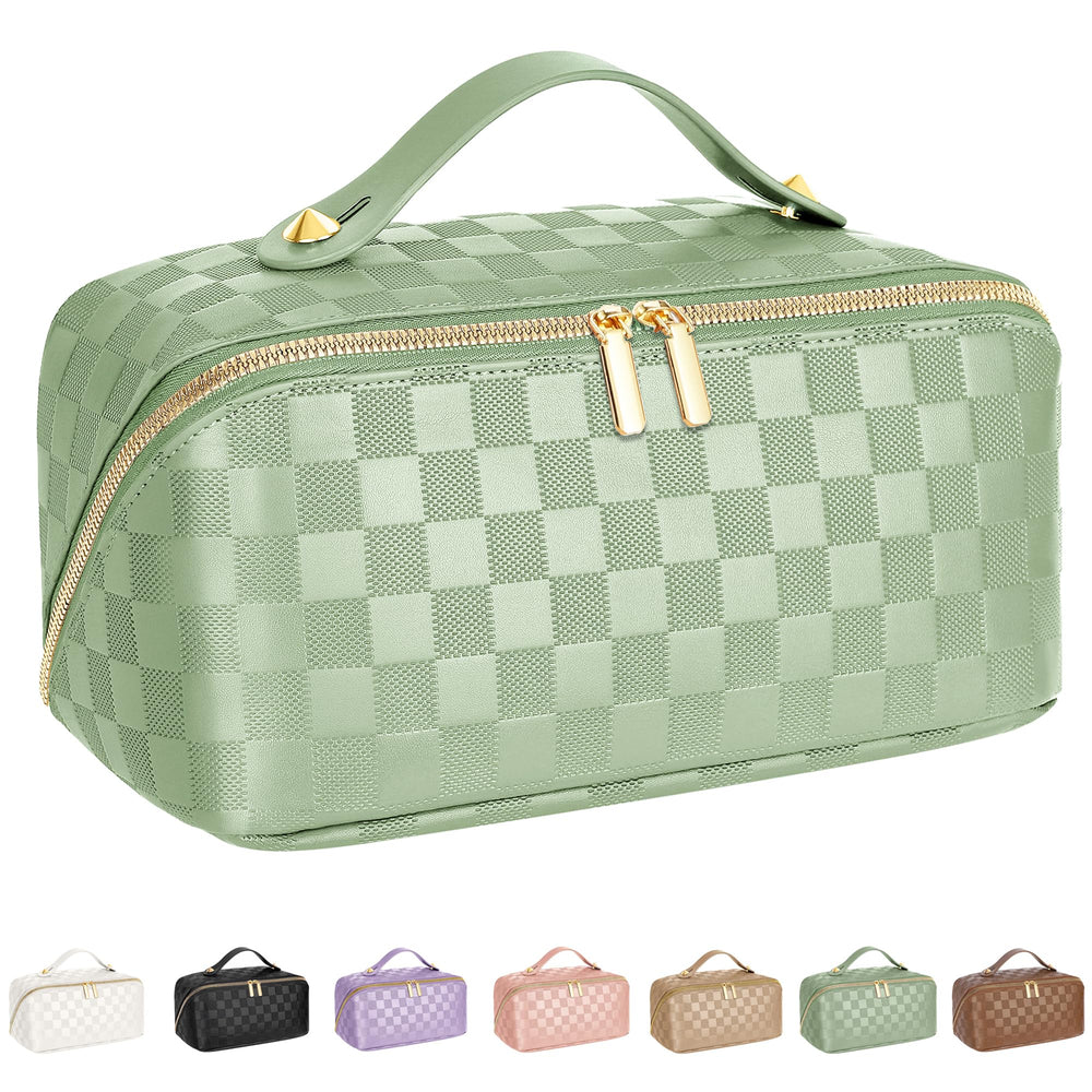 ALEXTINA travel cosmetic bag exterior featuring vegan leather for durable, stylish organization.