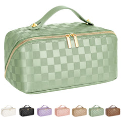 ALEXTINA travel cosmetic bag exterior featuring vegan leather for durable, stylish organization.