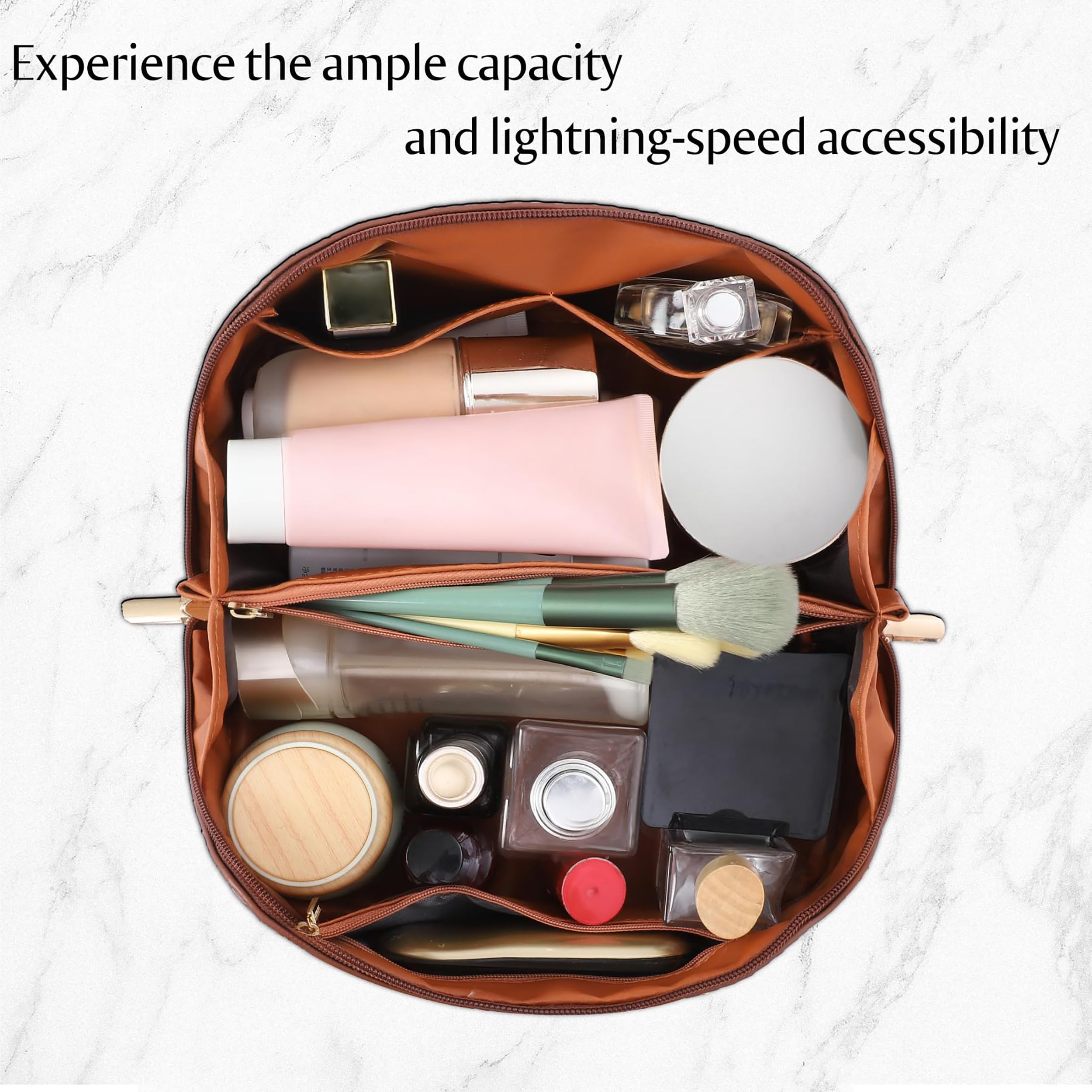 ALEXTINA large-capacity bag holds makeup skincare and toiletries for weeklong trips
