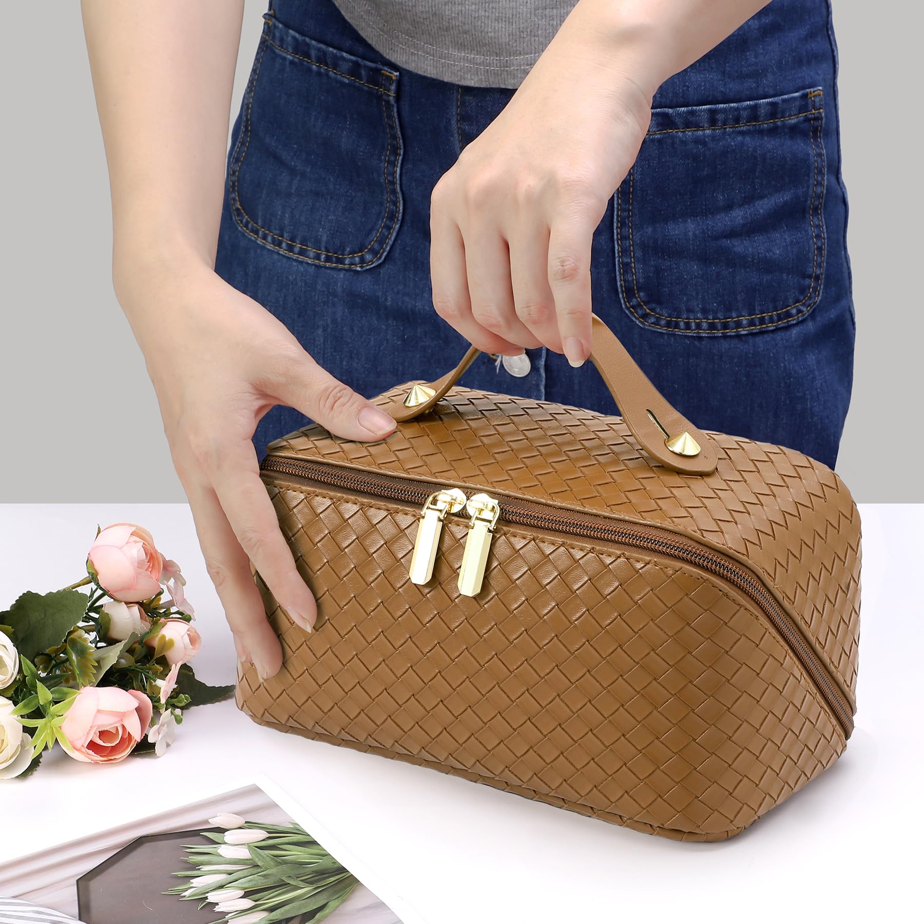 ALEXTINA woven exterior adds durability and a premium travel look