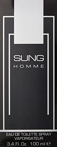 Alfred Sung Homme bottle side angle showcases elegant silhouette for day or night.