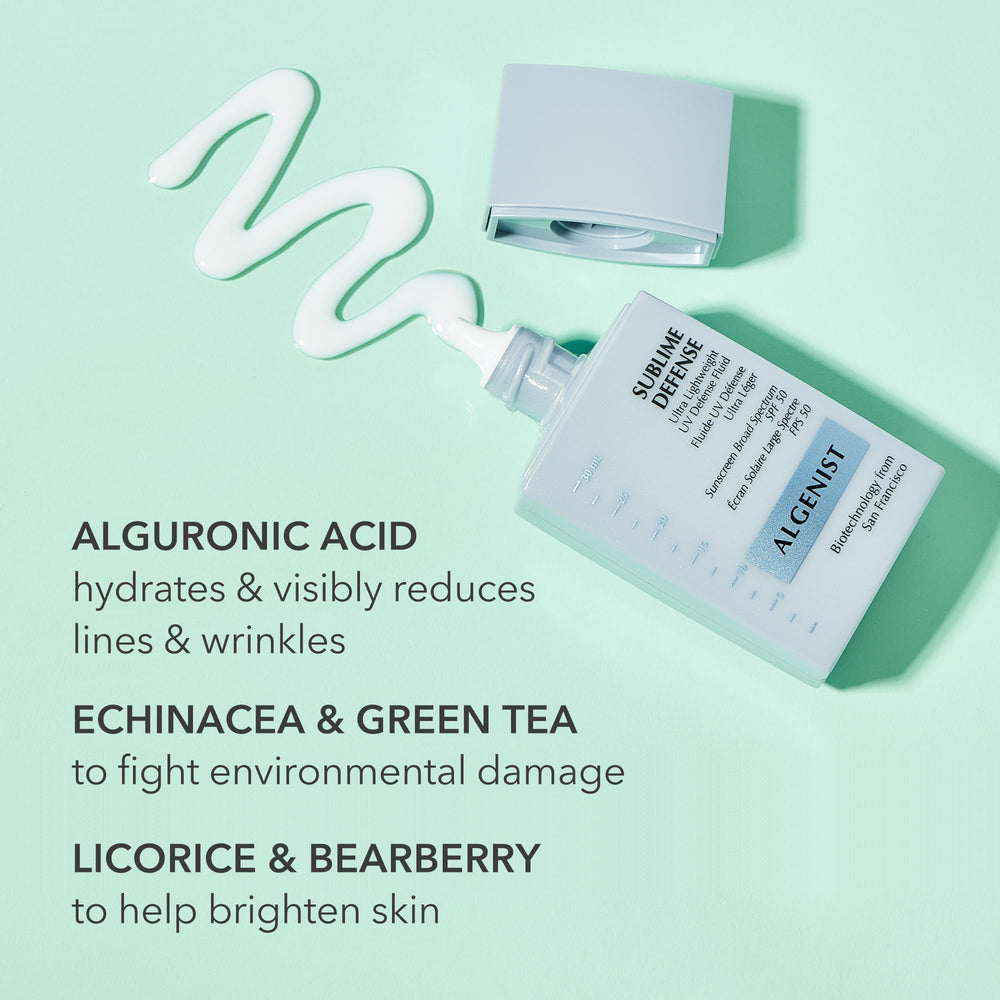Algenist Sublime Defense texture swatch reveals ultra-sheer finish with a matte look.