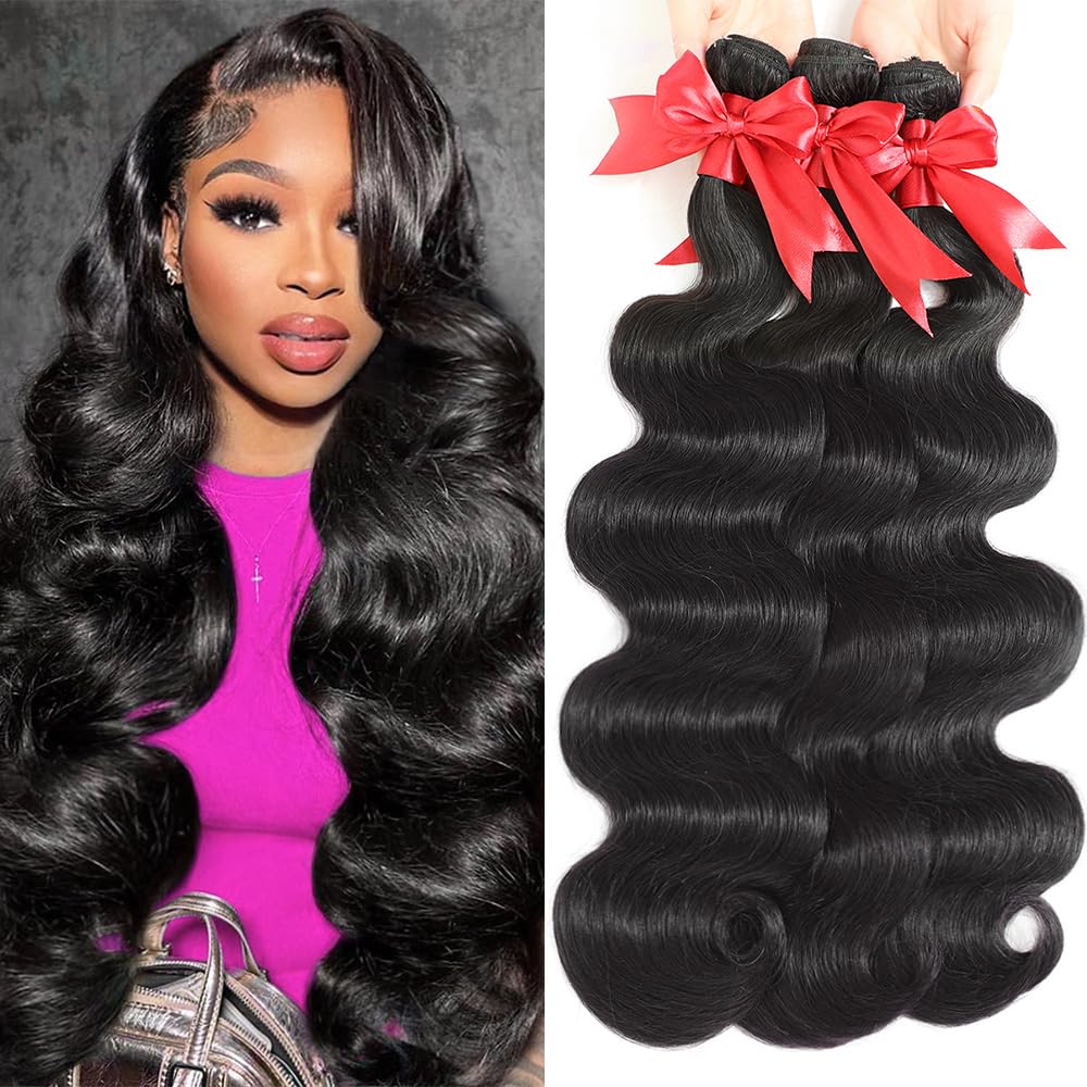 ALIANNA 12A body wave 20inch bundle close-up, showcasing soft, natural Brazilian hair with body and shine