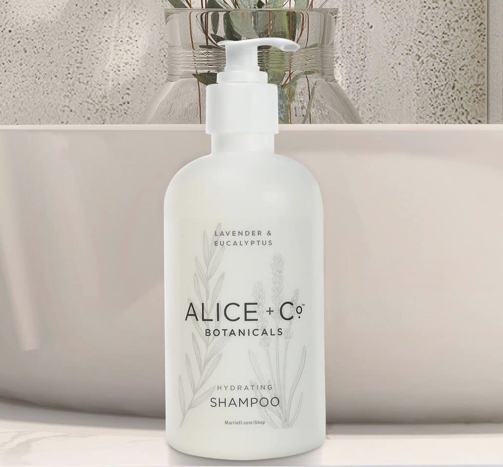 Alice + Co. Hair care set packaging showing two 8.5 oz bottles.