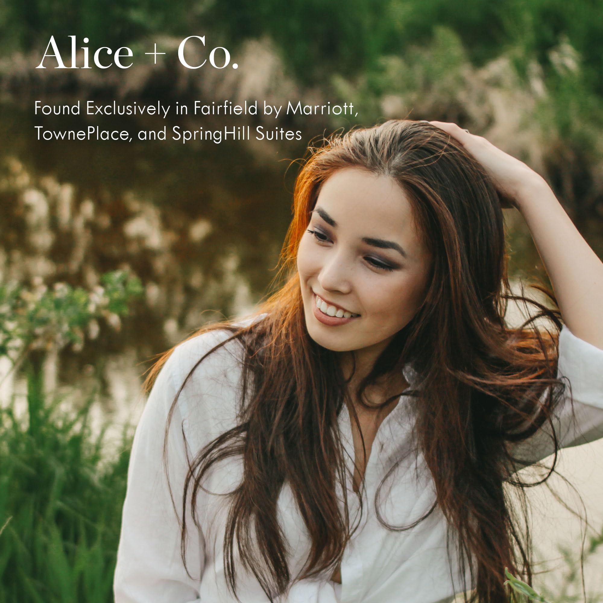 Alice + Co. Hotel amenities display showcasing spa-inspired care.