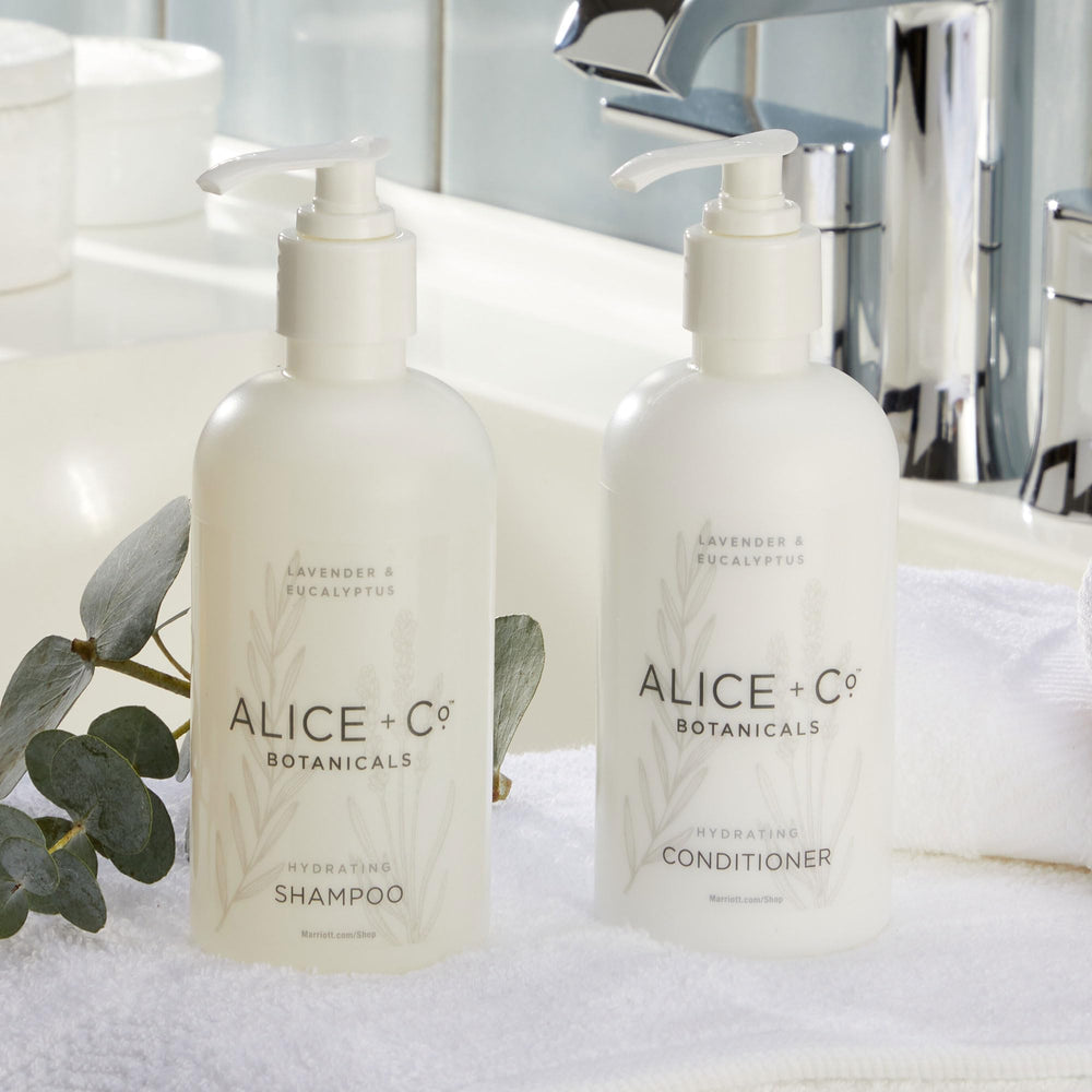 Alice + Co. Spa-at-home ritual scene with lavender and eucalyptus aromatics.