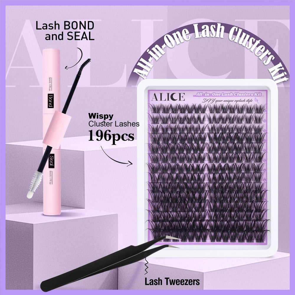 ALICE lash clusters 10-18mm offer customizable length options.