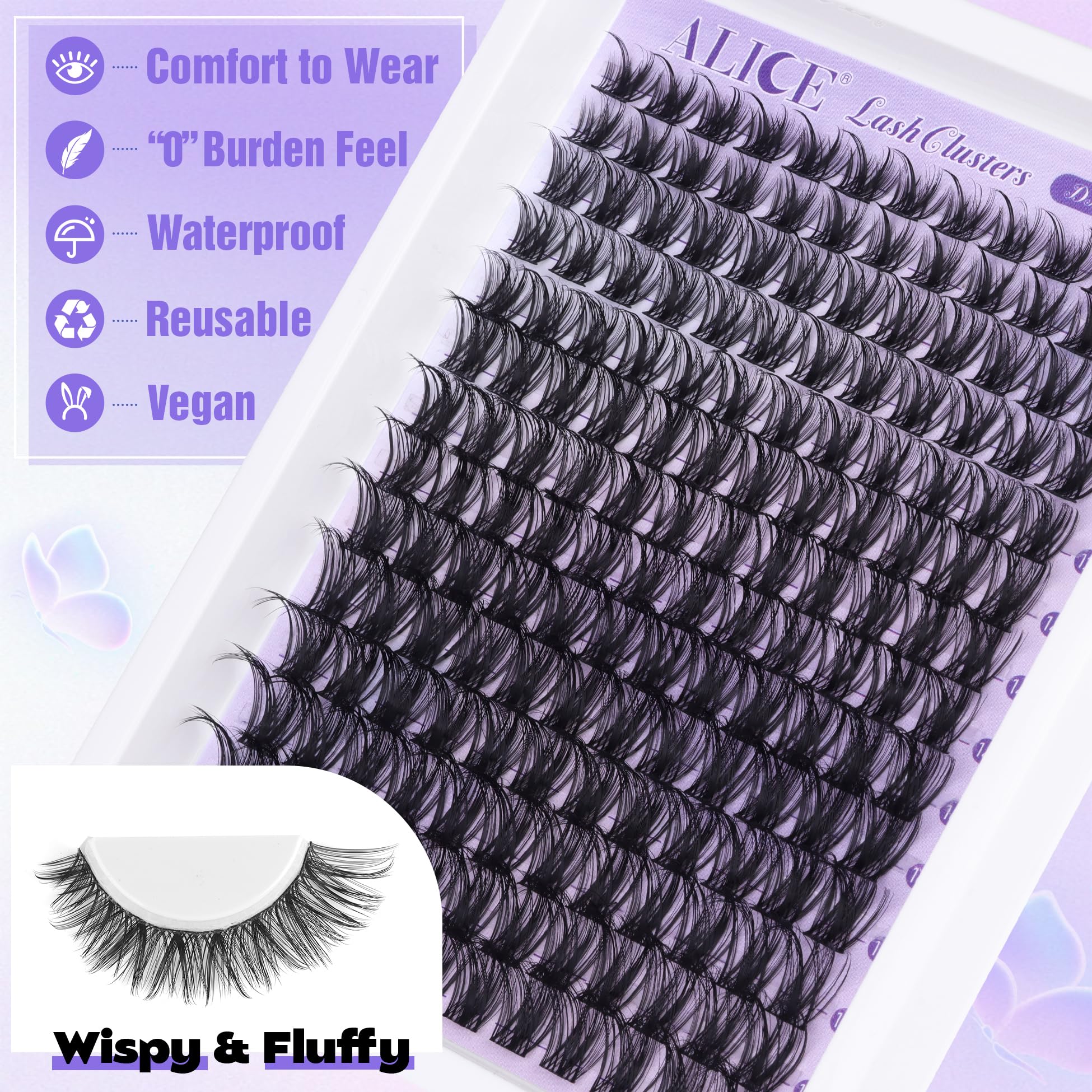ALICE Lash Clusters Kit 168 pieces helps you build versatile lash looks.