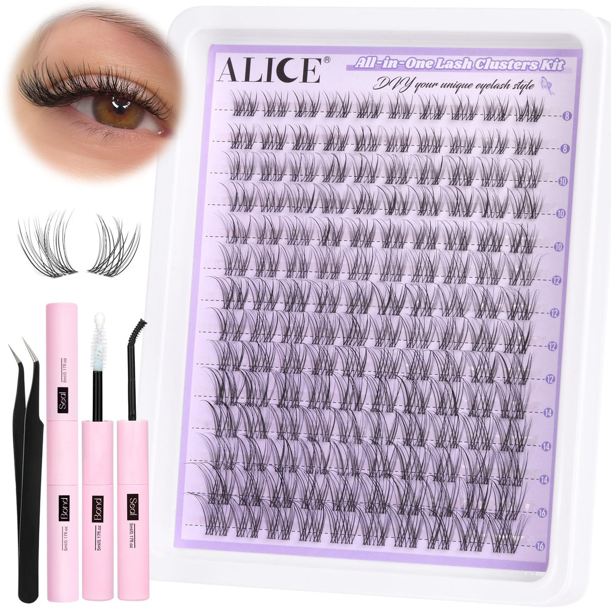 ALICE Lash Clusters Kit natural wispy lashes for everyday look