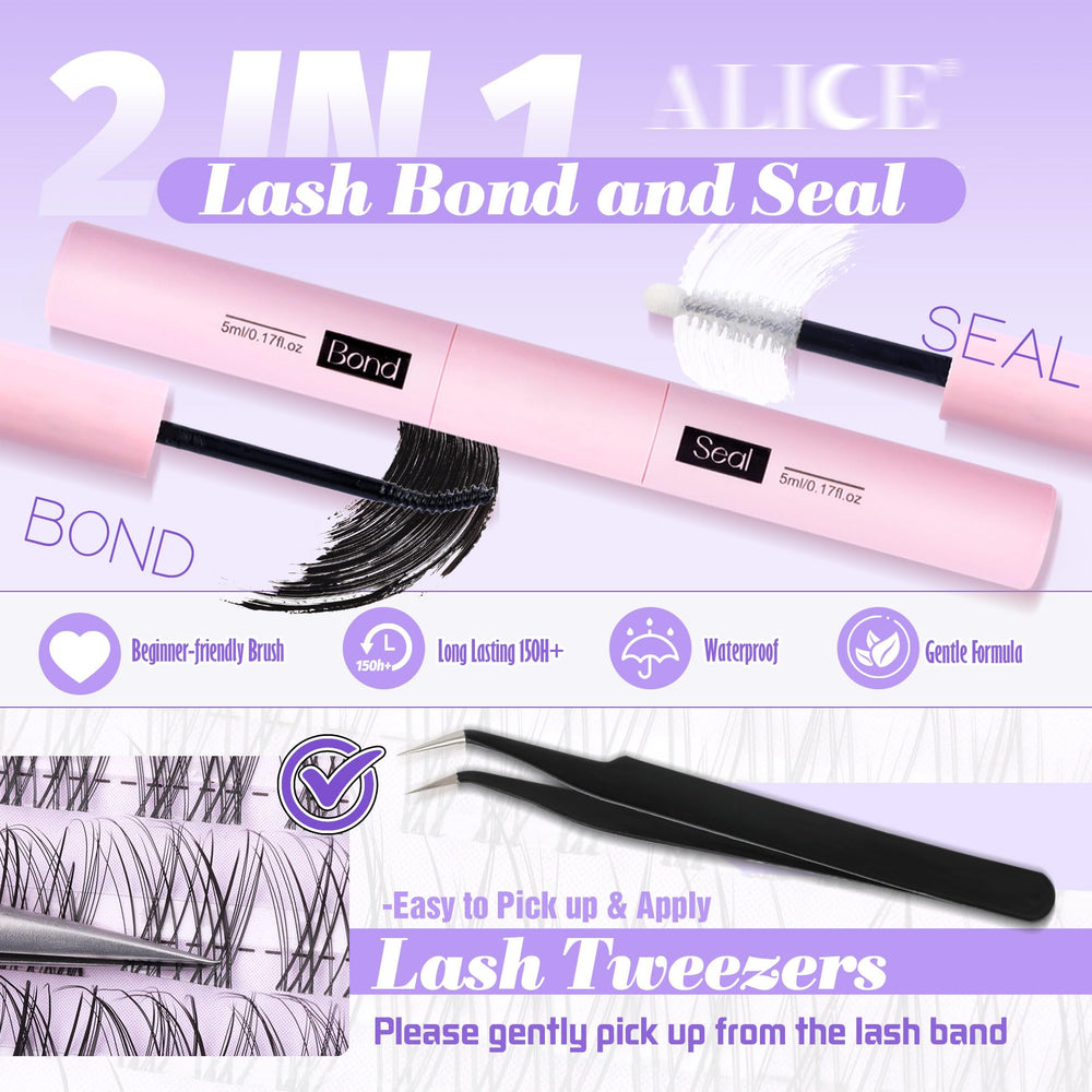 ALICE Lash Clusters Kit precision tweezers for easy placement