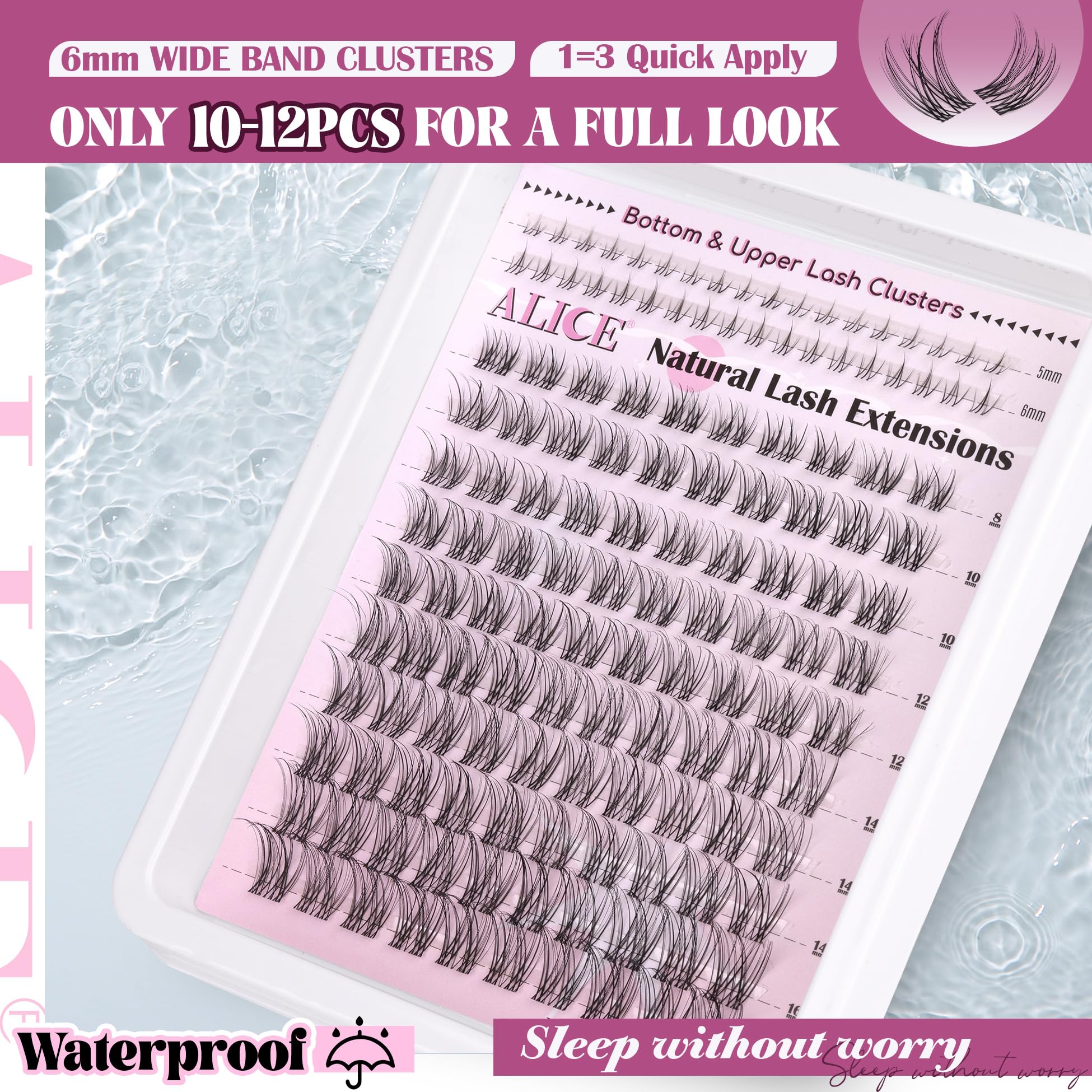 ALICE lash clusters kit professional tweezers enables precise placement.