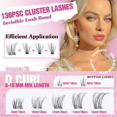 ALICE lash clusters kit seal bottle emphasizes water resistance and sweat-proof confidence.