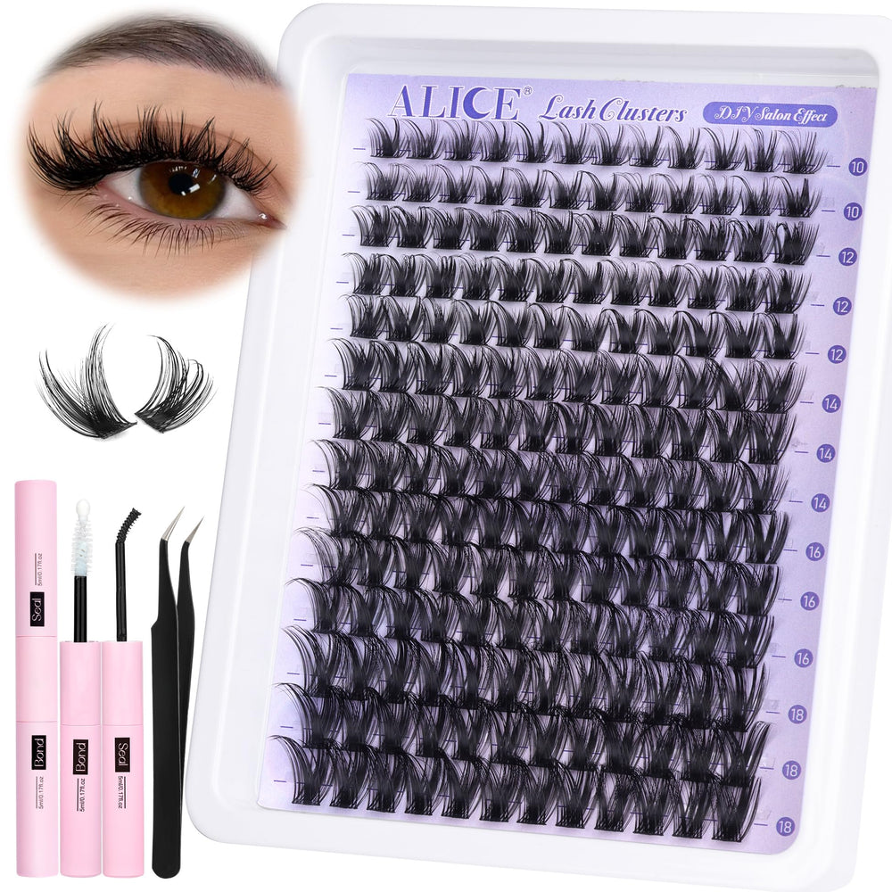 ALICE Lash Clusters Kit thin-band lashes 10-18mm for subtle volume
