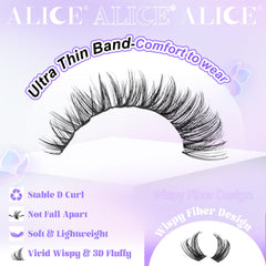 ALICE ultra-thin-band lashes offer gentle comfort and easy application.