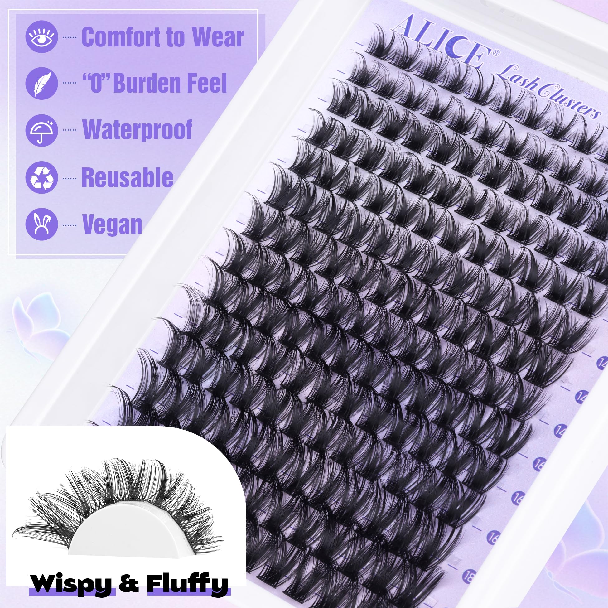 ALICE Lash Clusters Kit varied lengths enable custom looks