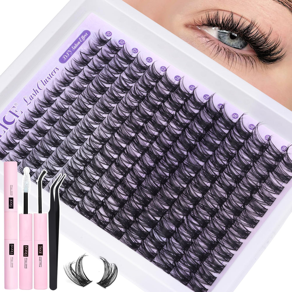 ALICE Lash Clusters Kit wispy lashes 10-18mm for natural daily elegance.