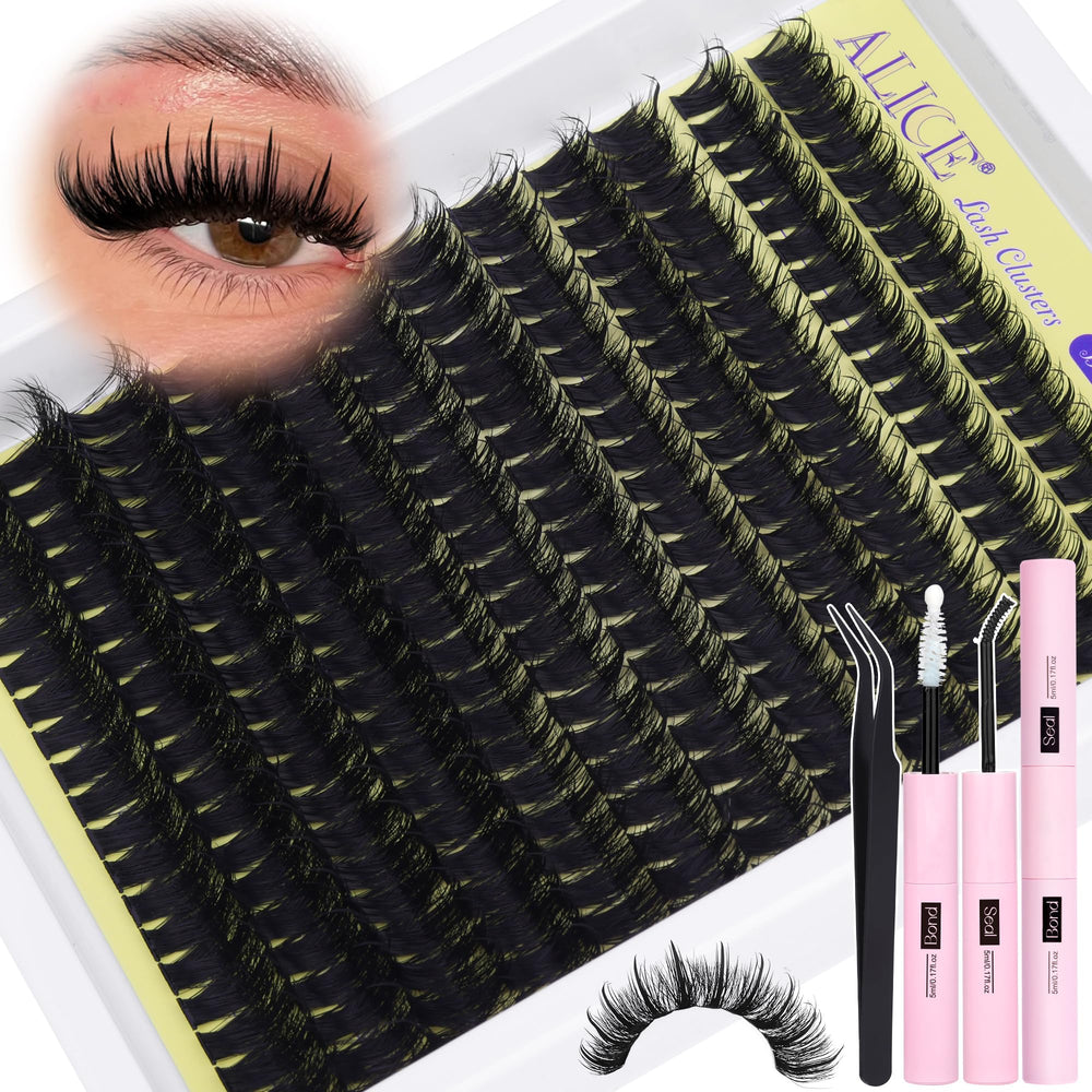 ALICE Thick Lash Clusters Kit all-in-one box including glue and 228 clusters.