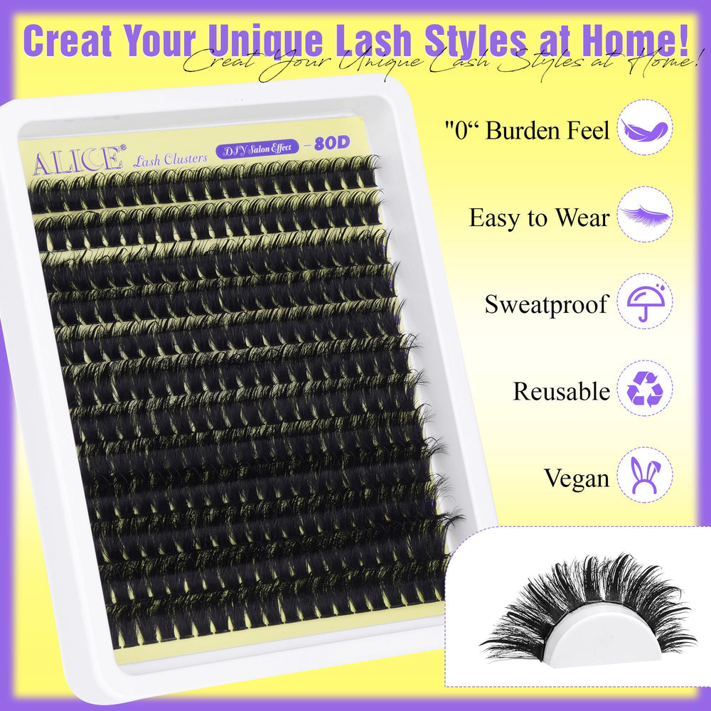 ALICE Lash glue bottle in kit enabling quick secure application for DIY lashes.