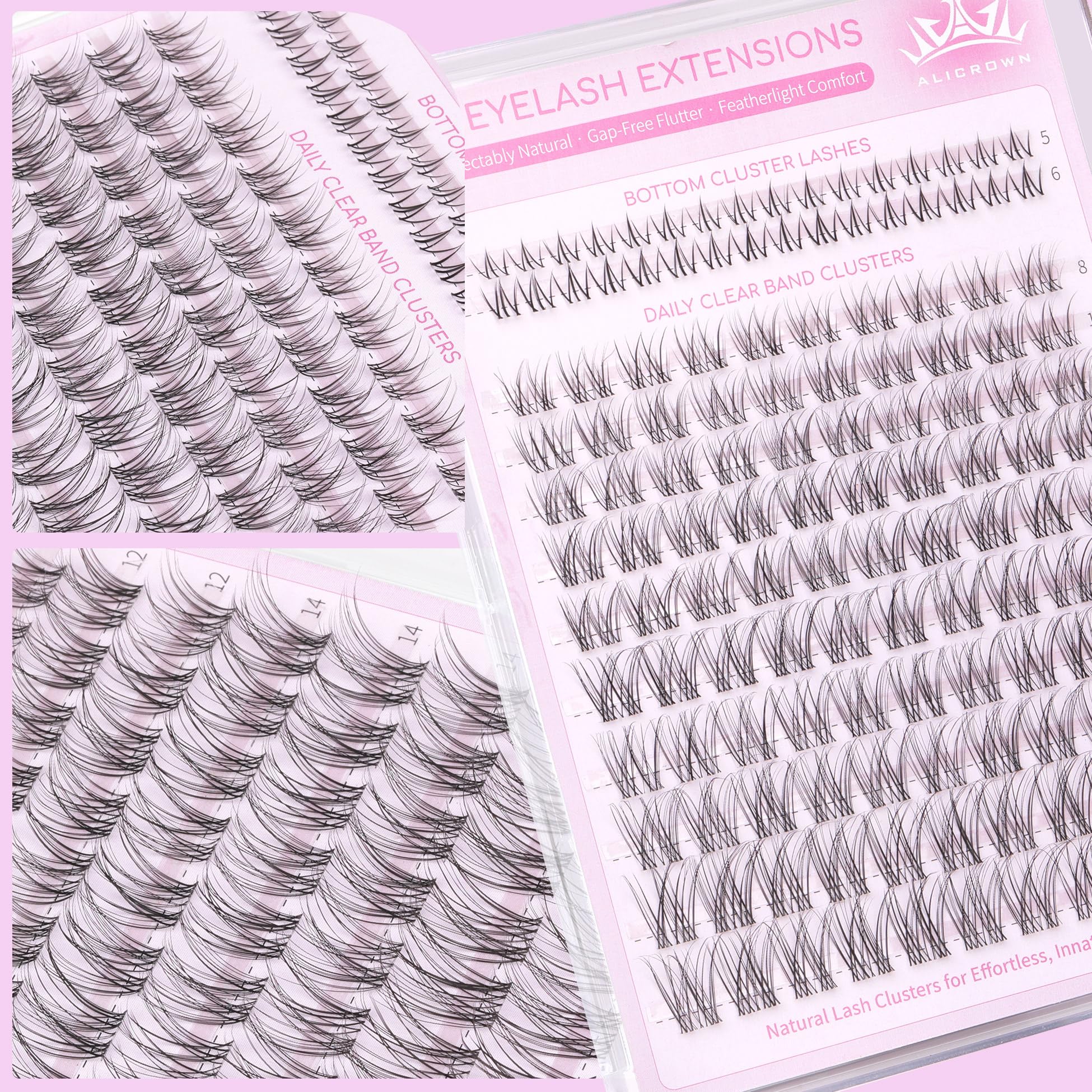 ALICROWN HAIR 32 bottom lashes complete the eye-opening effect.