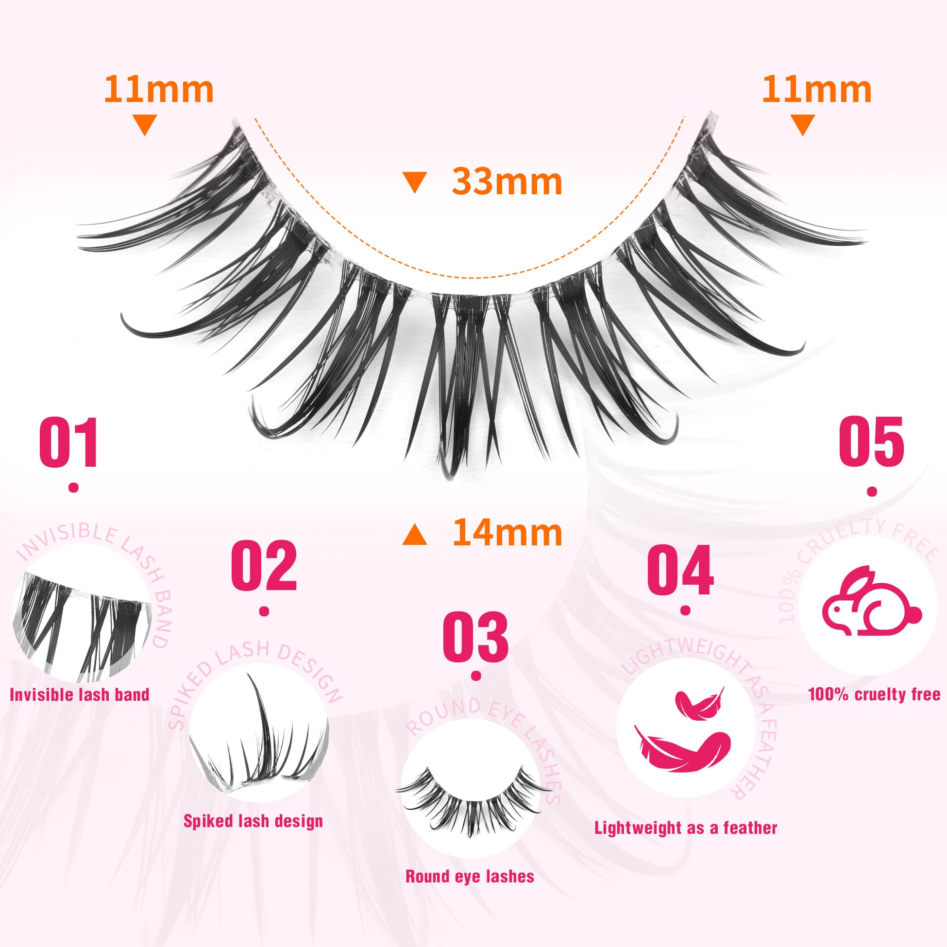 ALICROWN HAIR Manga Lashes invisible-band for seamless wear and secure fit.