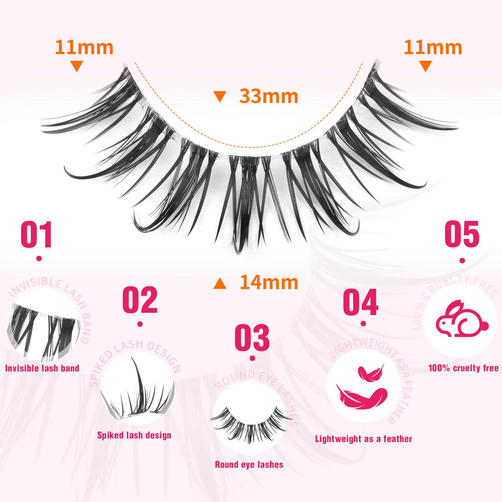 ALICROWN HAIR Manga Lashes invisible-band for seamless wear and secure fit.
