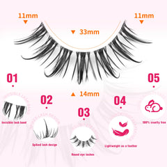ALICROWN HAIR Manga Lashes invisible-band for seamless wear and secure fit.