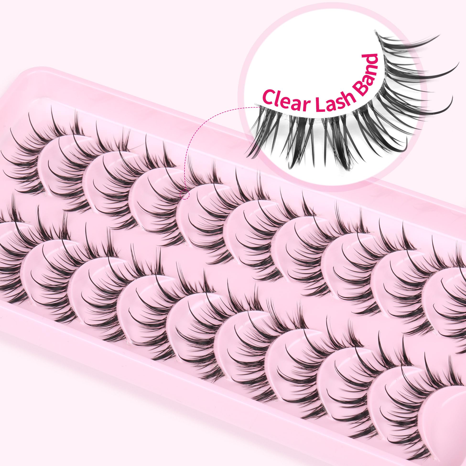 ALICROWN HAIR Manga Lashes ten-pairs-pack ideal value and variety.