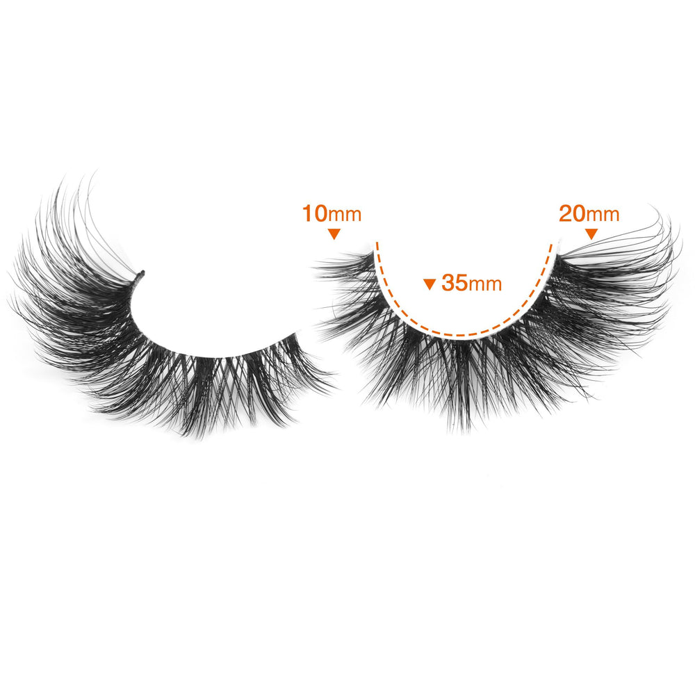 ALICROWN LASHES fox eye design shapes eyes with a dramatic trailing tail.