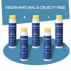 ALIDA PURE packaging with biodegradable materials—eco-friendly, cruelty-free lip balm set.