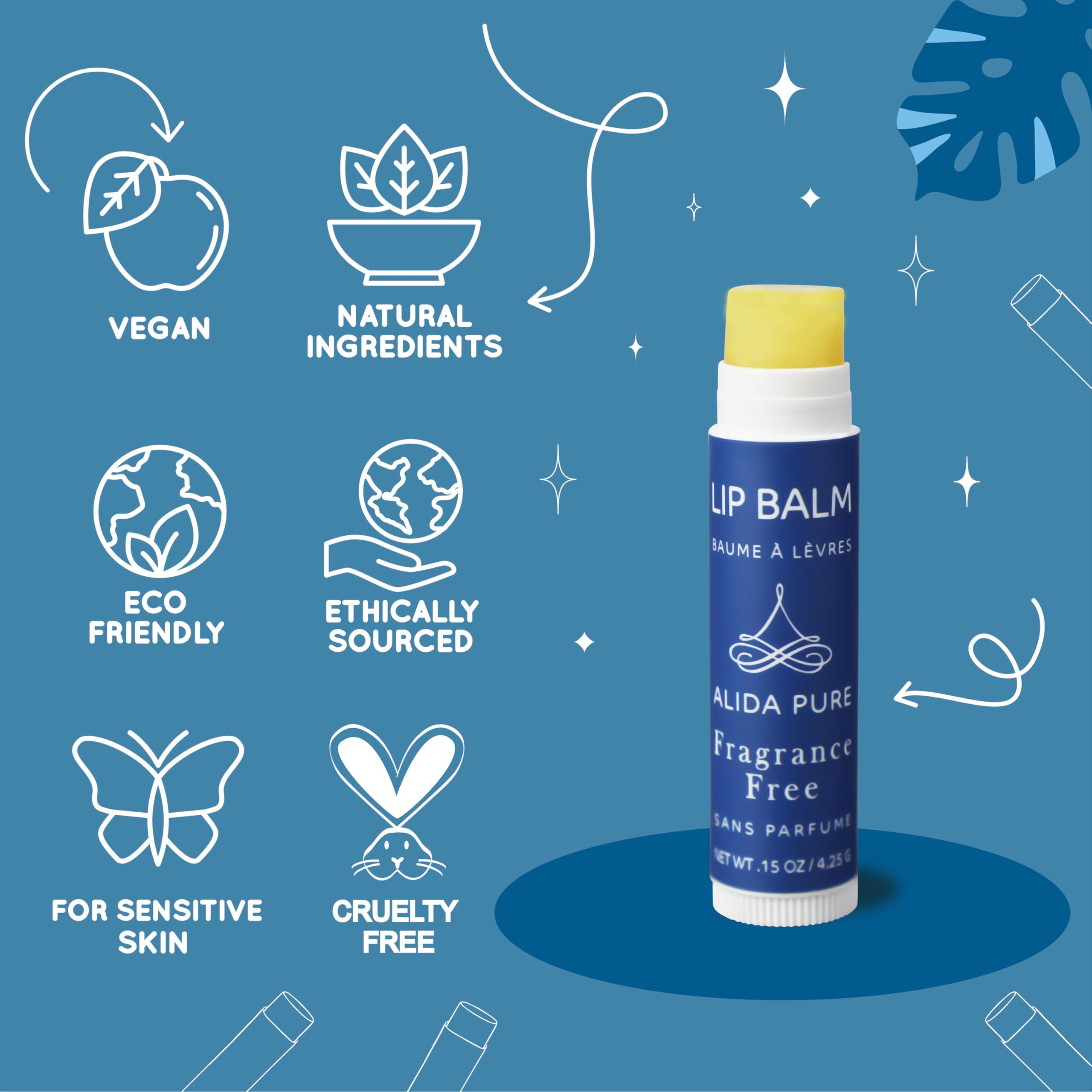 ALIDA PURE jojoba and avocado oil blend for nourishing, comforting lip care.