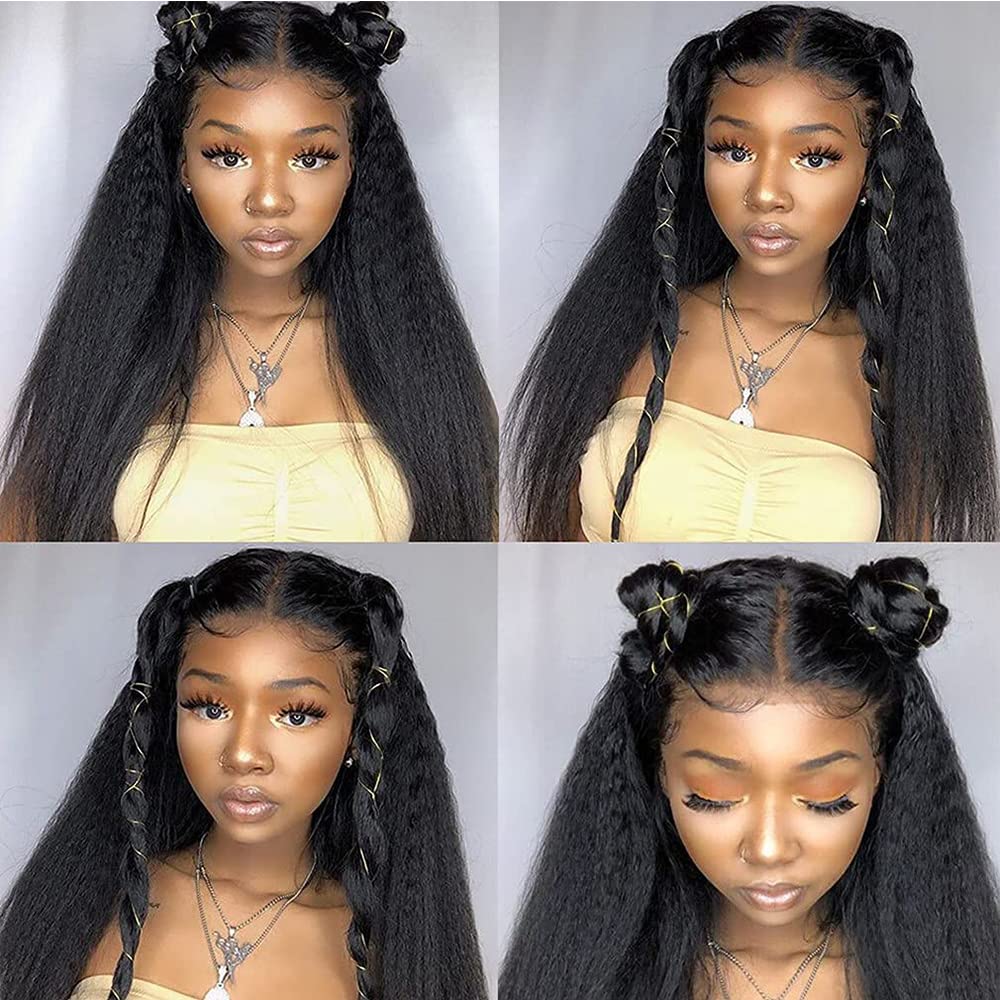 Alidiamond kinky straight wig 360 versatility for high ponytails and buns.