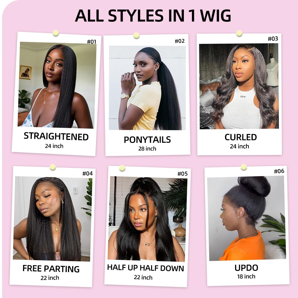 Alidiamond kinky straight wig secure-fit adjustable strap for all-day wear stability.
