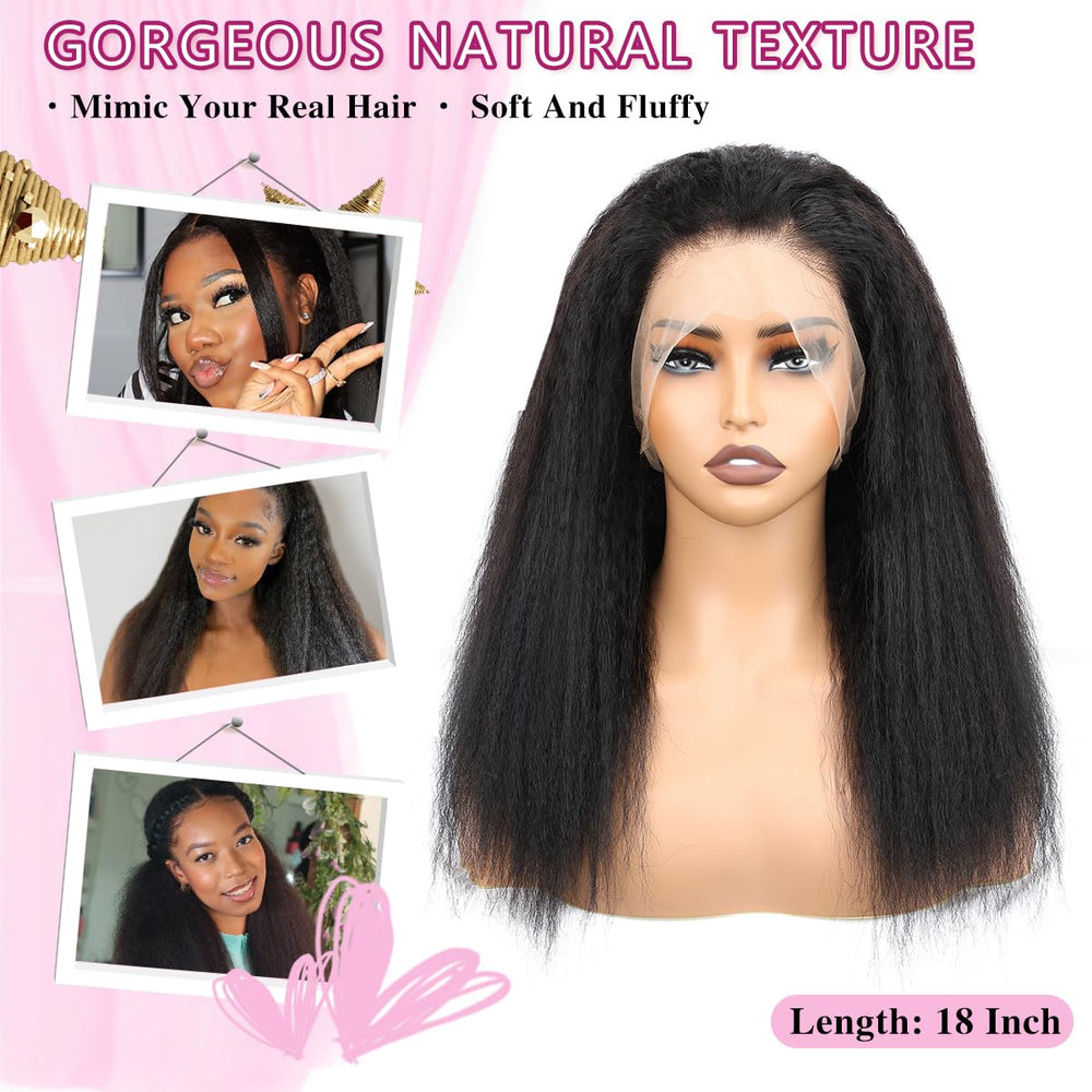 Alidiamond yaki straight wig cap close-up shows breathable Swiss lace for long-wear comfort.