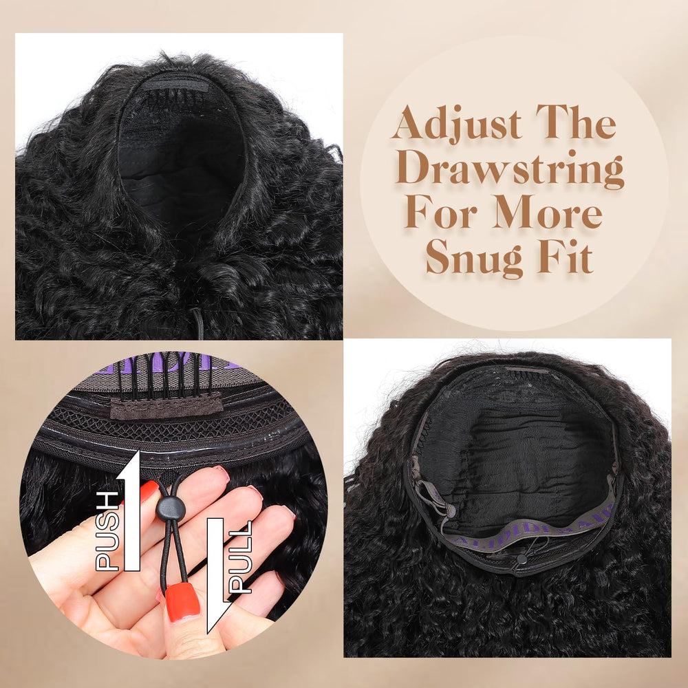 Alididi KinkyCurly 3 in 1 half wig enables quick style changes