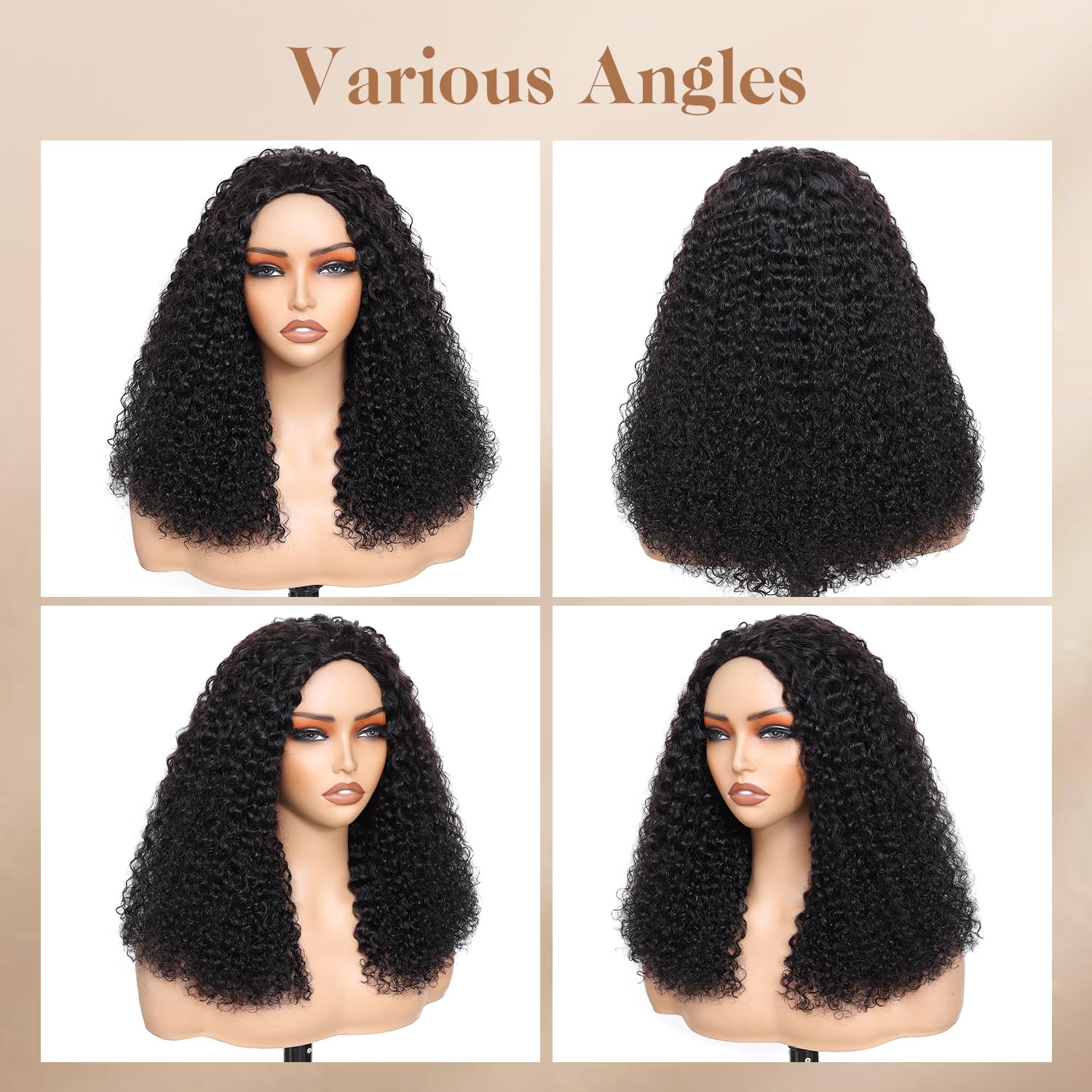 Alididi KinkyCurly half wig breathable ultra thin cap