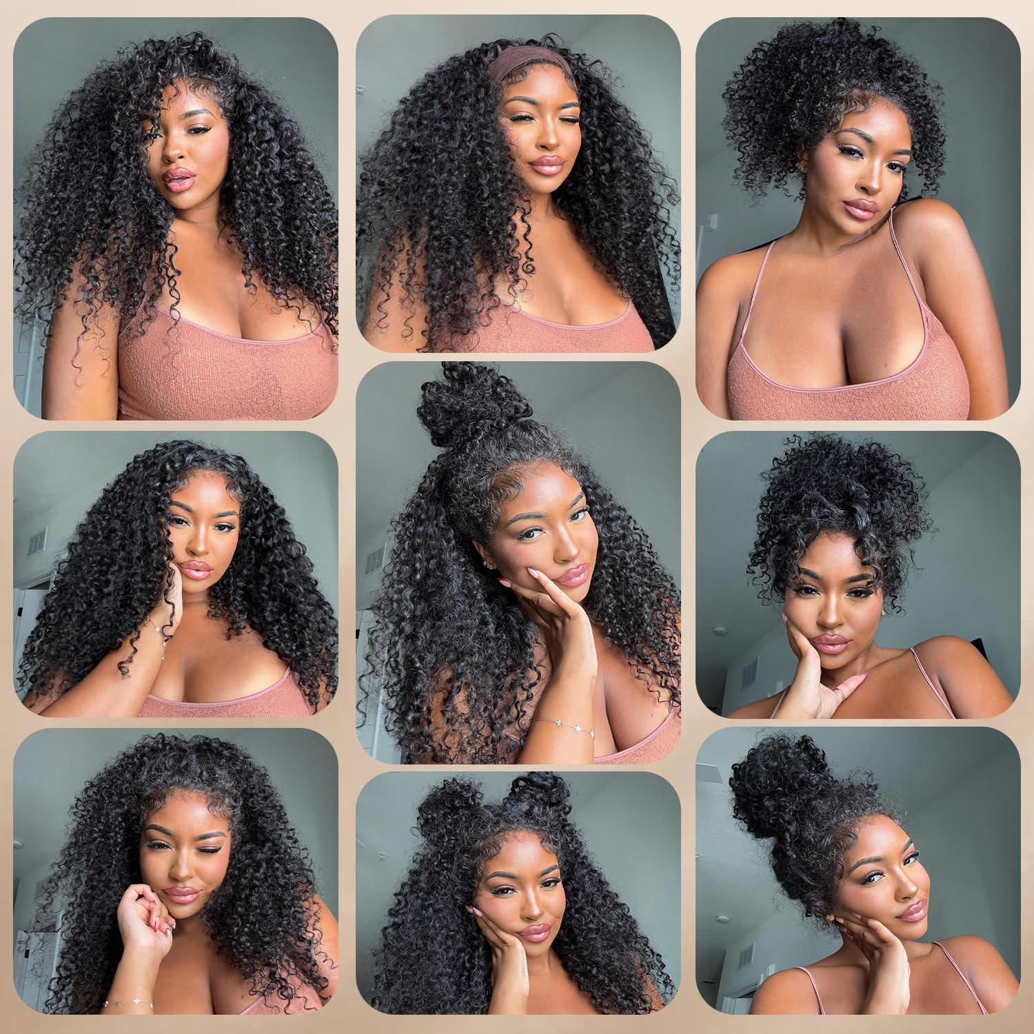 Alididi KinkyCurly half wig flip over design for instant styling