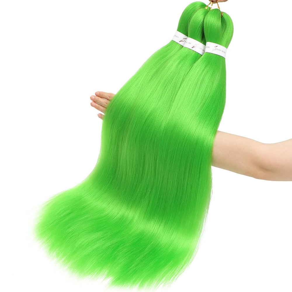 Alifuao box braids crochet style with green hair