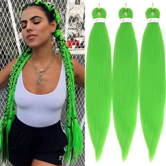 Alifuao green prestretched braiding hair 26inch pack quick installation